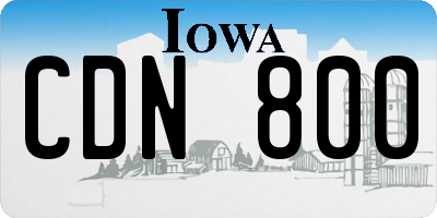 IA license plate CDN800