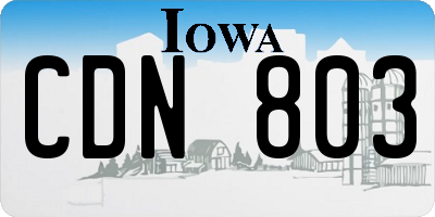 IA license plate CDN803
