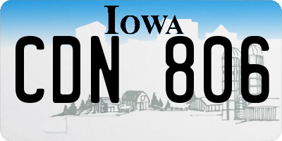 IA license plate CDN806
