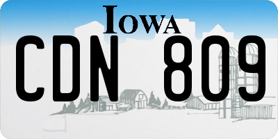 IA license plate CDN809