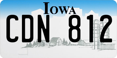 IA license plate CDN812