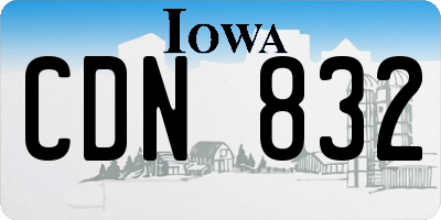 IA license plate CDN832