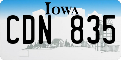 IA license plate CDN835