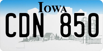 IA license plate CDN850