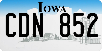 IA license plate CDN852