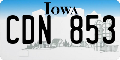 IA license plate CDN853