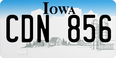 IA license plate CDN856
