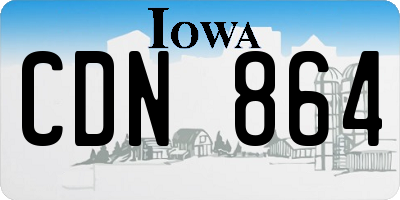 IA license plate CDN864