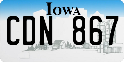 IA license plate CDN867