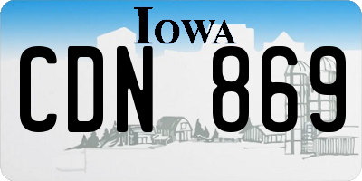 IA license plate CDN869