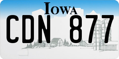 IA license plate CDN877