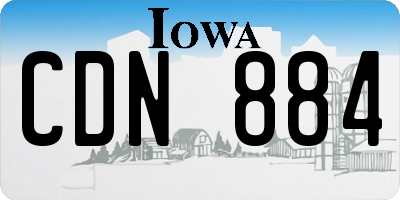 IA license plate CDN884