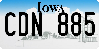 IA license plate CDN885