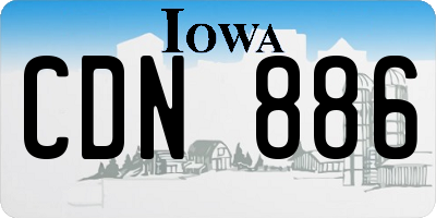IA license plate CDN886