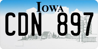 IA license plate CDN897