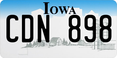 IA license plate CDN898