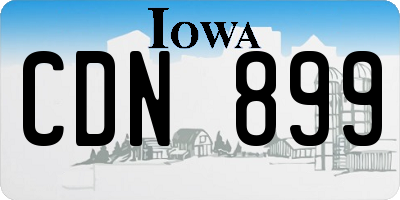 IA license plate CDN899