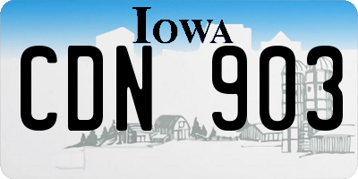 IA license plate CDN903