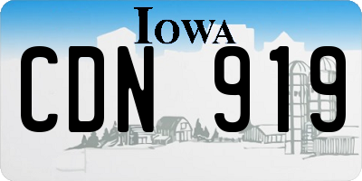 IA license plate CDN919