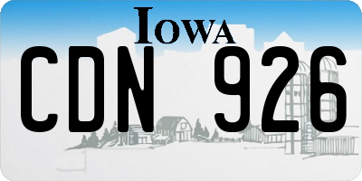 IA license plate CDN926