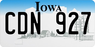 IA license plate CDN927