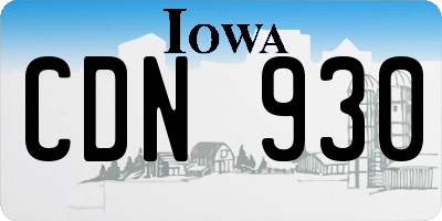 IA license plate CDN930