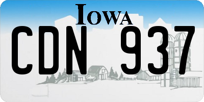 IA license plate CDN937