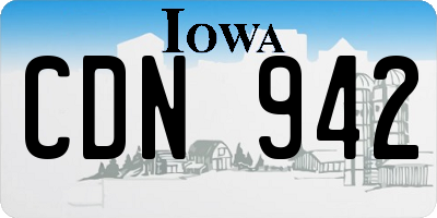 IA license plate CDN942