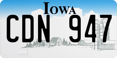 IA license plate CDN947