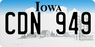 IA license plate CDN949
