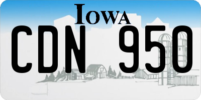 IA license plate CDN950