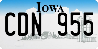 IA license plate CDN955