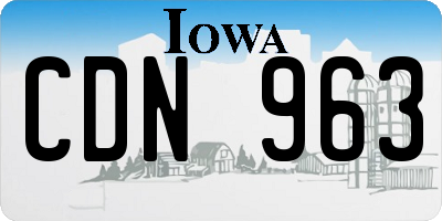 IA license plate CDN963