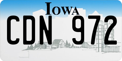 IA license plate CDN972