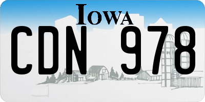 IA license plate CDN978