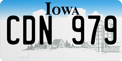 IA license plate CDN979