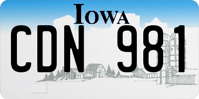 IA license plate CDN981