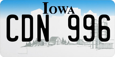 IA license plate CDN996
