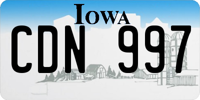 IA license plate CDN997