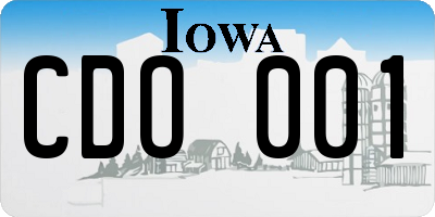 IA license plate CDO001