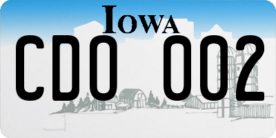 IA license plate CDO002