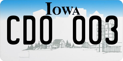 IA license plate CDO003