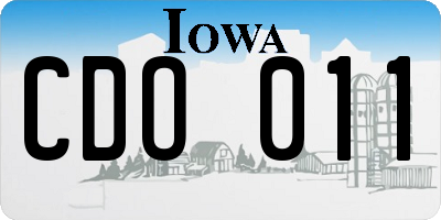 IA license plate CDO011