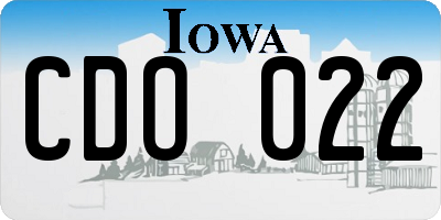 IA license plate CDO022