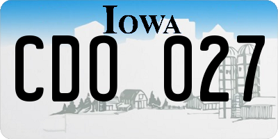 IA license plate CDO027