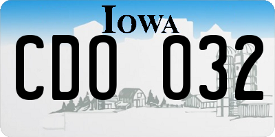 IA license plate CDO032