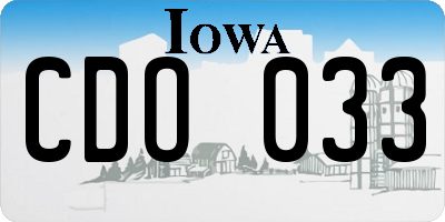 IA license plate CDO033