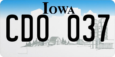 IA license plate CDO037