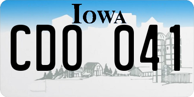 IA license plate CDO041