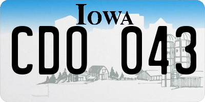 IA license plate CDO043